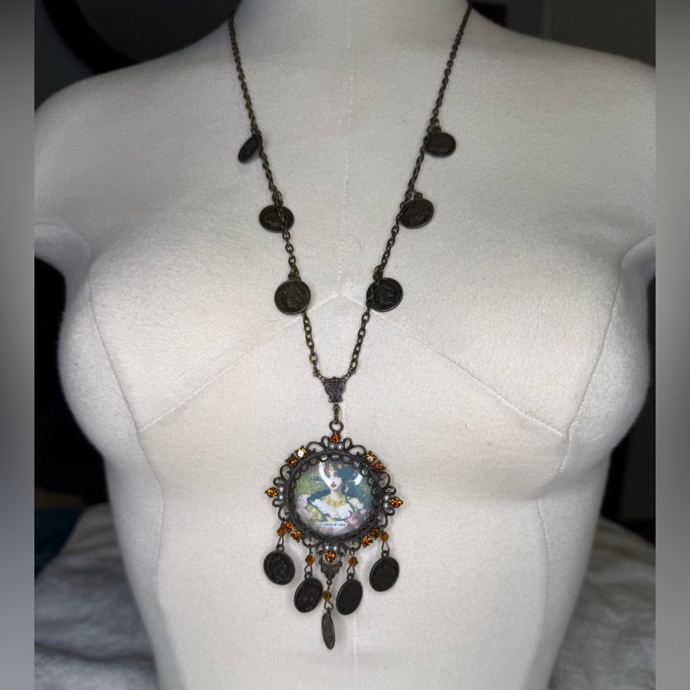 Vintage Bronze Necklace with Pendant